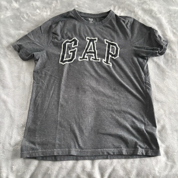 Gap T-shirt Men Sz Medium 1 Navy & 1 Gray Logo Short Sleeve Cotton Crew Neck - Picture 3 of 10